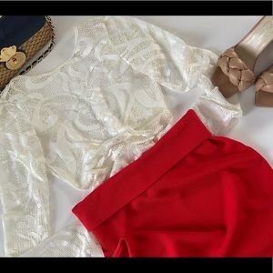 Love Culture ivory lace body suit